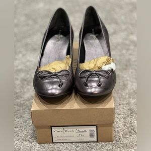 New, Cole Haan Air Talia Lace Wedge, 11, Dark Silver